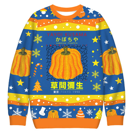 Uglysweatershops Art Pumpkin TOKYO 1900 Christmas Ugly Sweatshirt