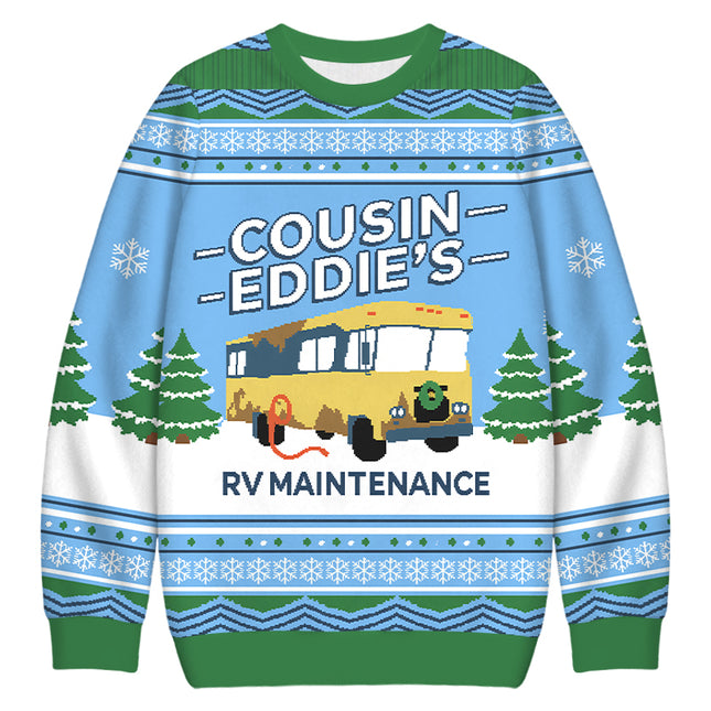 Uglysweatershops Retro Camper Christmas Ugly Sweatshirt