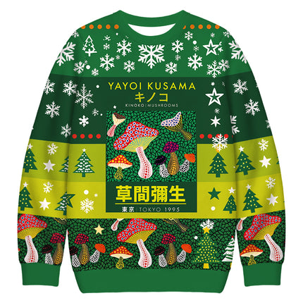 Uglysweatershops Art Spotted Mushroom Vintage Christmas Ugly Sweatshirt