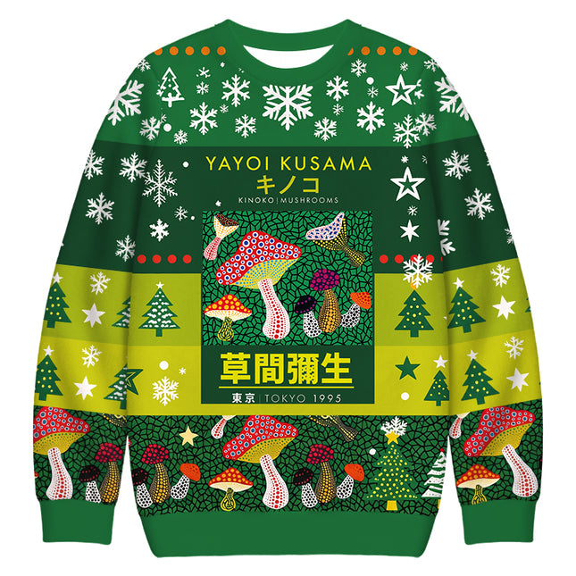 Uglysweatershops Art Spotted Mushroom Vintage Christmas Ugly Sweatshirt