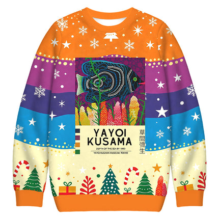 Uglysweatershops Tropical Fish Christmas Ugly Sweatshirt