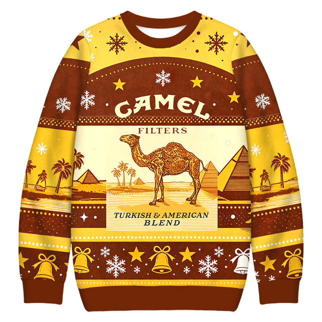 Uglysweatershops Cigarettes Vintage Christmas Ugly Sweatshirt
