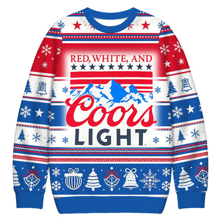 Uglysweatershops Red White Mountain Christmas Ugly Sweatshirt