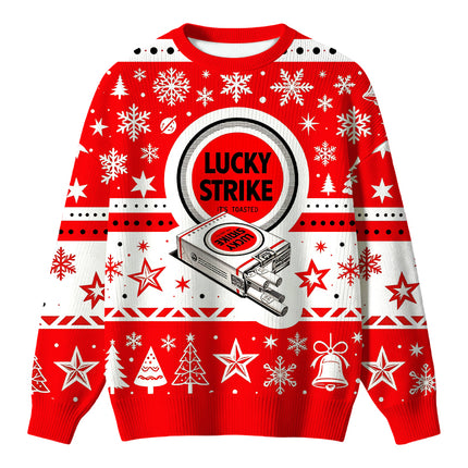 Uglysweatershops Retro Red Cigarettes Christmas Ugly Sweater