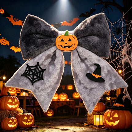 Uglysweatershops Halloween Plush Fabric Big Bow Pendant Decoration