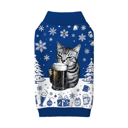 Uglysweatershops Cheers With The Cat Dog & Cat Pet Sweater