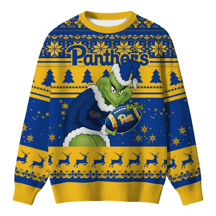 Uglysweatershops Green Monster Football Christmas Ugly Sweater