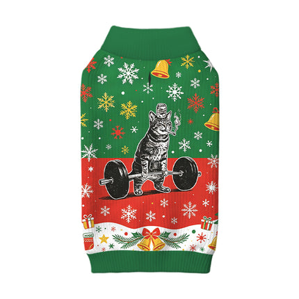 Uglysweatershops Funny Deadlift Cat Dog & Cat Pet Sweater