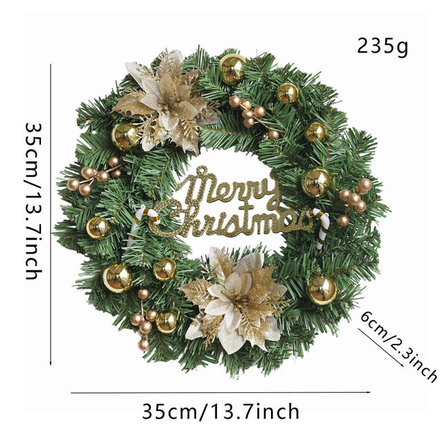 Uglysweatershops Christmas Golden Flower Wreath
