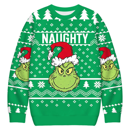 Uglysweatershops Naughty Holiday Christmas Ugly Sweatshirt