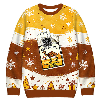 Uglysweatershops Brand Cigarettes Christmas Ugly Sweatshirt