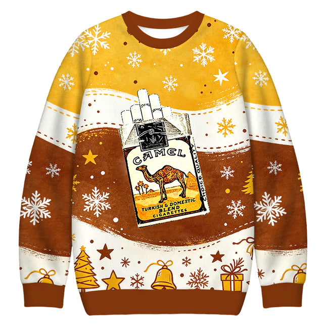 Uglysweatershops Brand Cigarettes Christmas Ugly Sweatshirt
