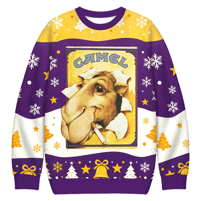 Uglysweatershops Heather Gray Joe Christmas Ugly Sweatshirt