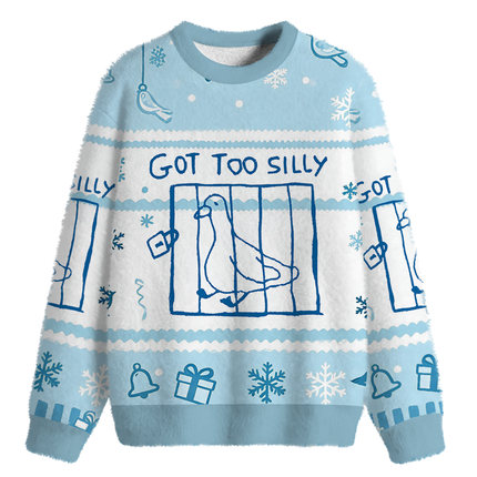 Uglysweatershops Got Too Silly Meme Fuzzy Christmas Ugly Sweatshirt