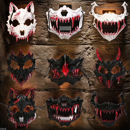Uglysweatershops Halloween Half-face Orc Mask