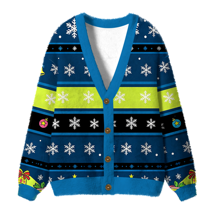 Uglysweatershops All Your Fuzzy Ugly Cardigan Sweatshirt