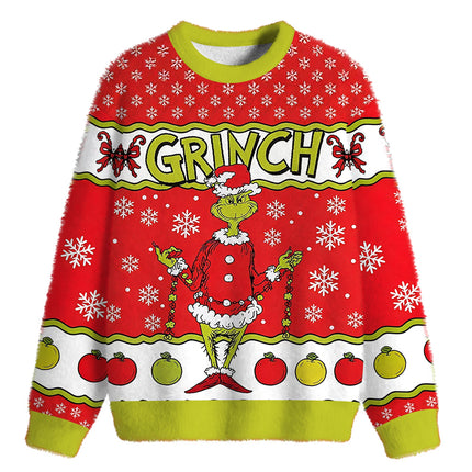 Uglysweatershops Dr Seuss Fuzzy Christmas Ugly Sweatshirt