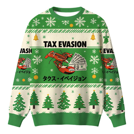 Uglysweatershops Green Tux Evasion Funny Christmas Ugly Sweater