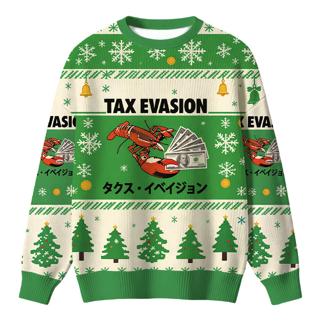 Uglysweatershops Green Tux Evasion Funny Christmas Ugly Sweater