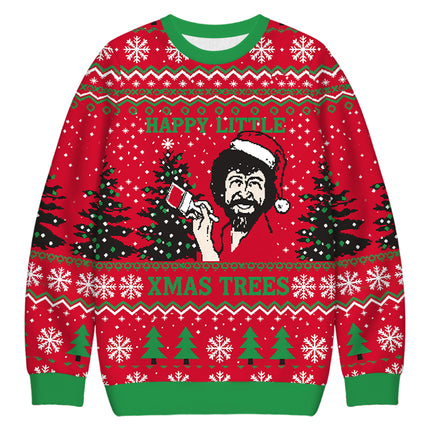Uglysweatershops Happy Little Xmas Trees Christmas Ugly Sweatshirt