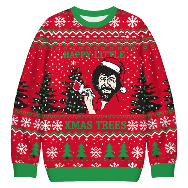 Uglysweatershops Happy Little Xmas Trees Christmas Ugly Sweatshirt