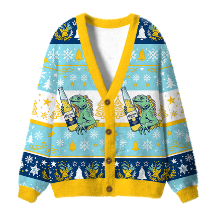 Uglysweatershops Always Fresh Fuzzy Ugly Cardigan Sweatshirt