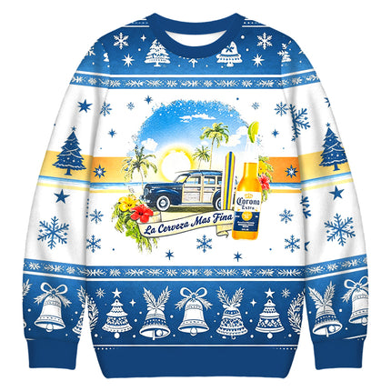 Uglysweatershops Beach Surf Christmas Ugly Sweatshirt