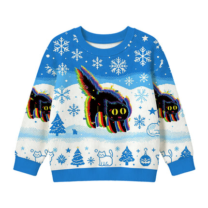 Uglysweatershops Technicat Glitch Kids Ugly Sweater