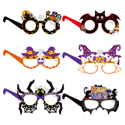 Uglysweatershops Halloween 12-Pack Funny Pumpkin Ghost Paper Glasses
