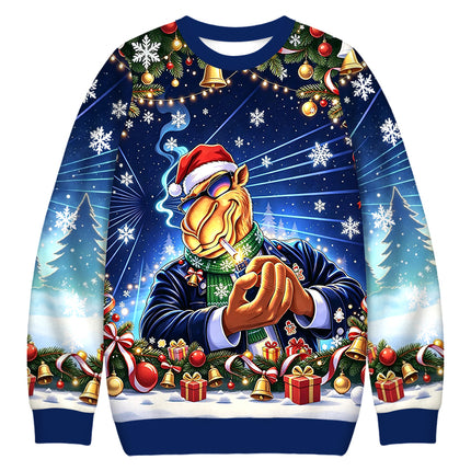 Uglysweatershops Classic Cigarettes Christmas Ugly Sweatshirt
