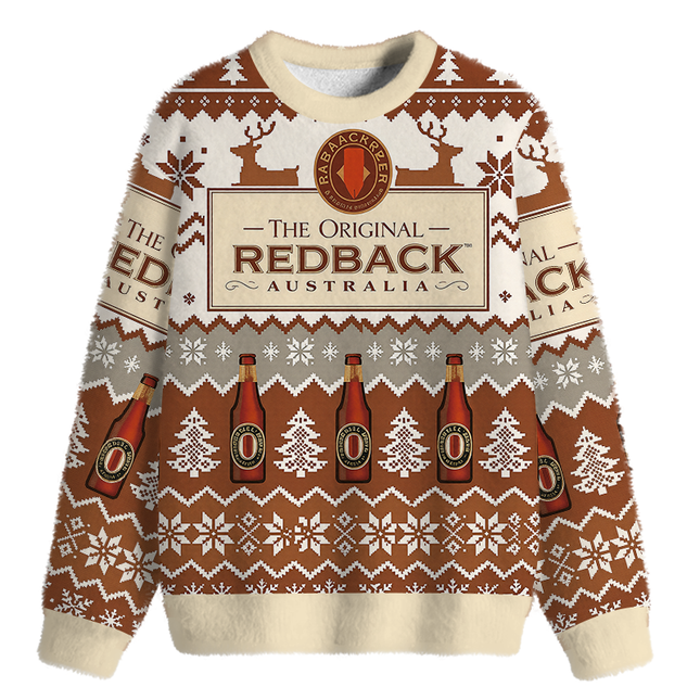Uglysweatershops Brown Wine Fuzzy Christmas Ugly Sweatshirt