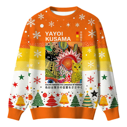 Uglysweatershops Cats and Flowers Christmas Ugly Sweater