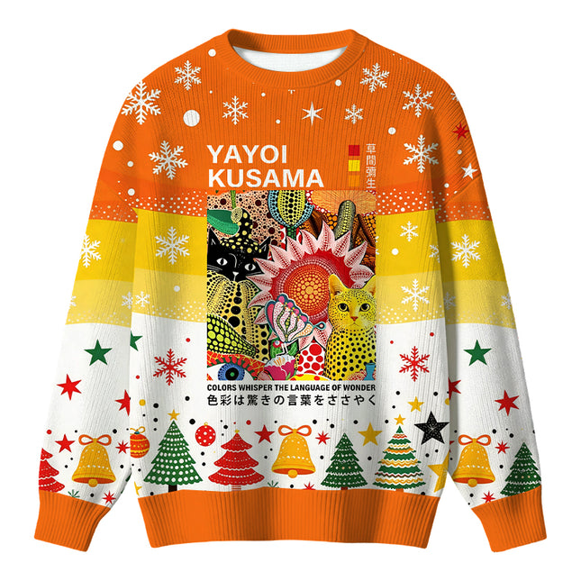Uglysweatershops Cats and Flowers Christmas Ugly Sweater