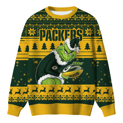 Uglysweatershops Green Bay Packers Christmas Ugly Sweater