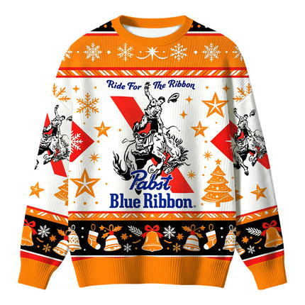 Uglysweatershops Vintage Rodeo Cowboy Ride Christmas Ugly Sweater