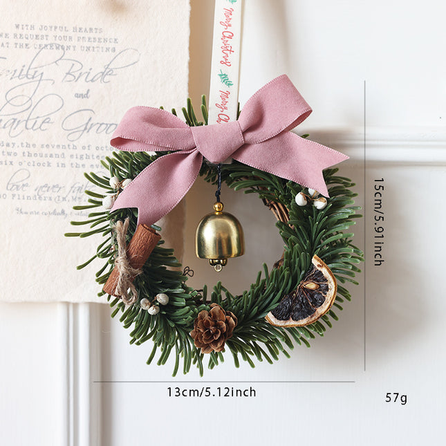 Uglysweatershops Christmas Pink Bow Ding Dong Bell Wreath