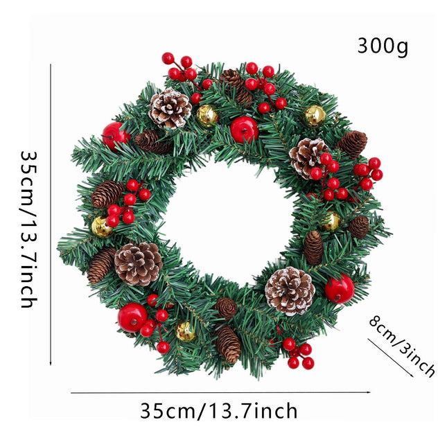 Uglysweatershops Christmas Red Berries Peace Apple Wreath