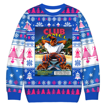 Uglysweatershops Club Cigarettes Christmas Ugly Sweatshirt