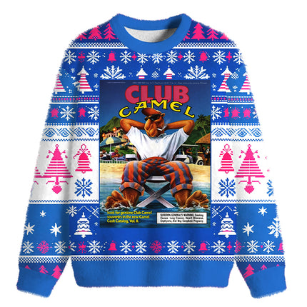Uglysweatershops Club Cigarettes Fuzzy Christmas Ugly Sweatshirt