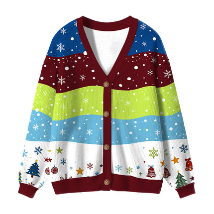 Uglysweatershops Dotted Eyes Ugly Cardigan Sweater
