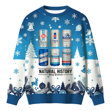 Uglysweatershops Vintage Retro Beer Can Collection Christmas Ugly Sweater