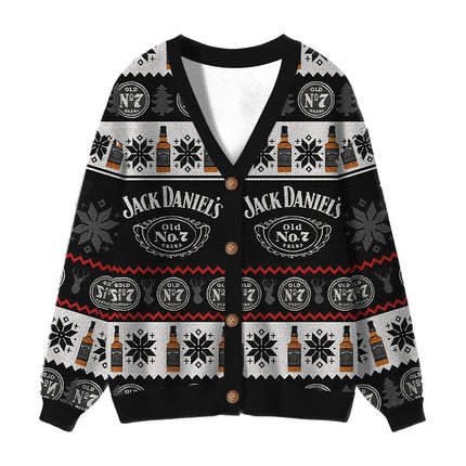 Uglysweatershops Black Jack Ugly Cardigan Sweater