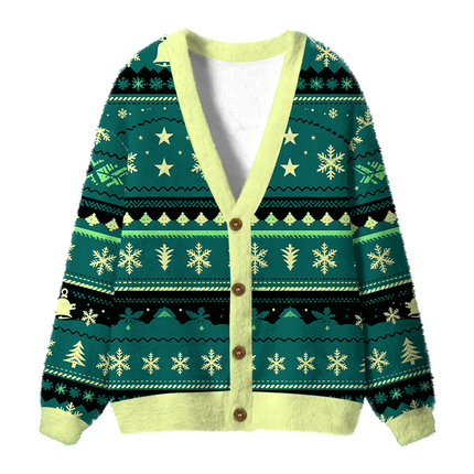 Uglysweatershops Stranger Funny Fuzzy Ugly Cardigan Sweatshirt