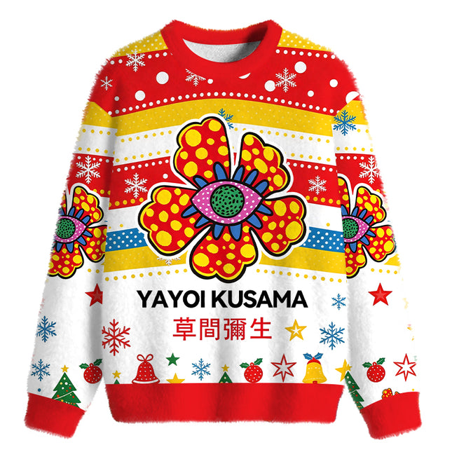 Uglysweatershops Sunflower Fuzzy Christmas Ugly Sweatshirt