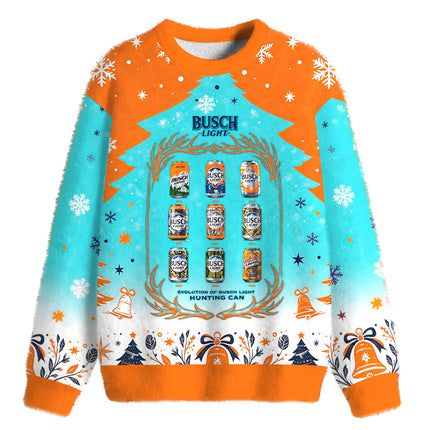 Uglysweatershops Hunting Can Evolution Natural Fuzzy Christmas Ugly Sweatshirt