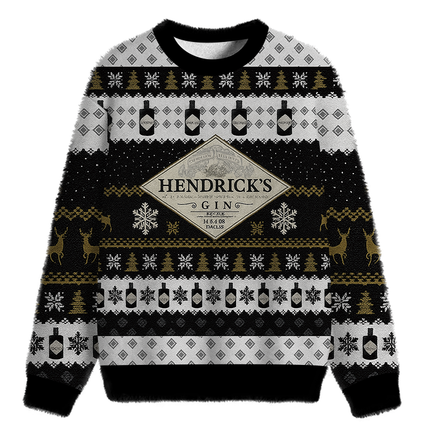Uglysweatershops Black Beer Fuzzy Christmas Ugly Sweatshirt
