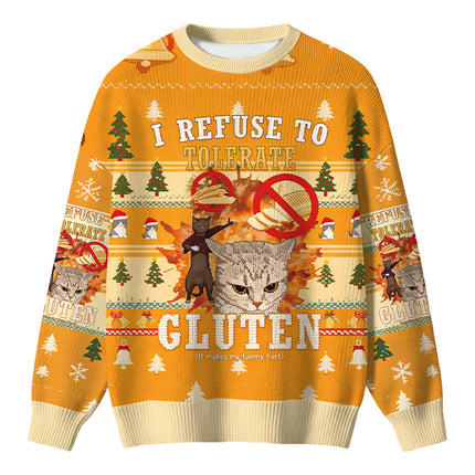 Uglysweatershops I Refuse to Tolerate Gluten Christmas Ugly Sweater
