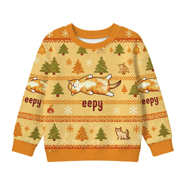 Uglysweatershops Silly Sleepy Cat Meme Kids Ugly Sweater
