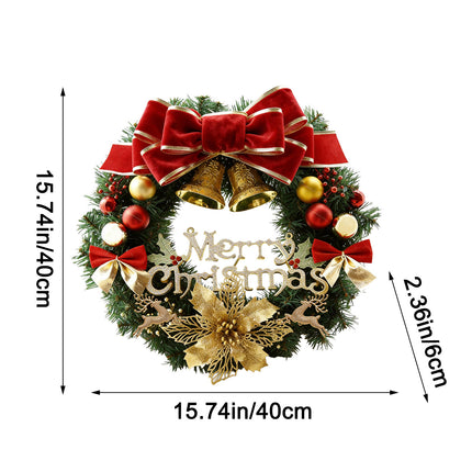 Uglysweatershops Christmas Golden Flower White Deer Wreath