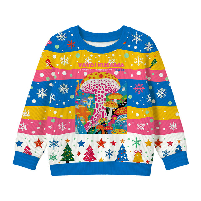Uglysweatershops Psychedelic Mushrooms Kids Ugly Sweater